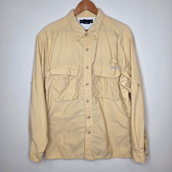 Exofficio Other - ExOfficio Air Strip Mens Large Tan Long Sleeve Ventilated Fishing Hiking Shirt